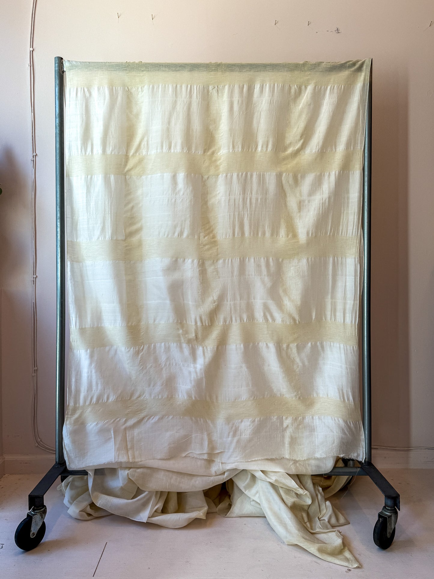 Undyed Silk Noil Check