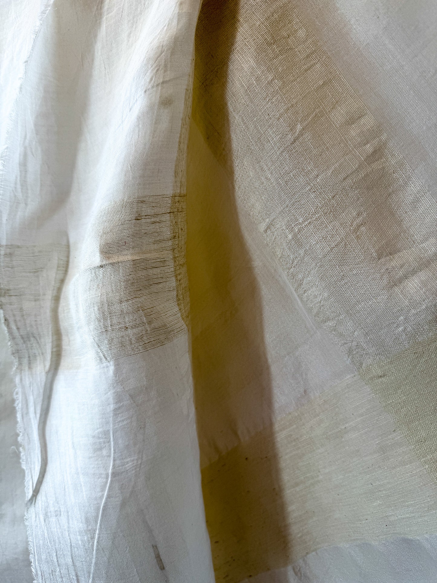 Undyed Silk Noil Check