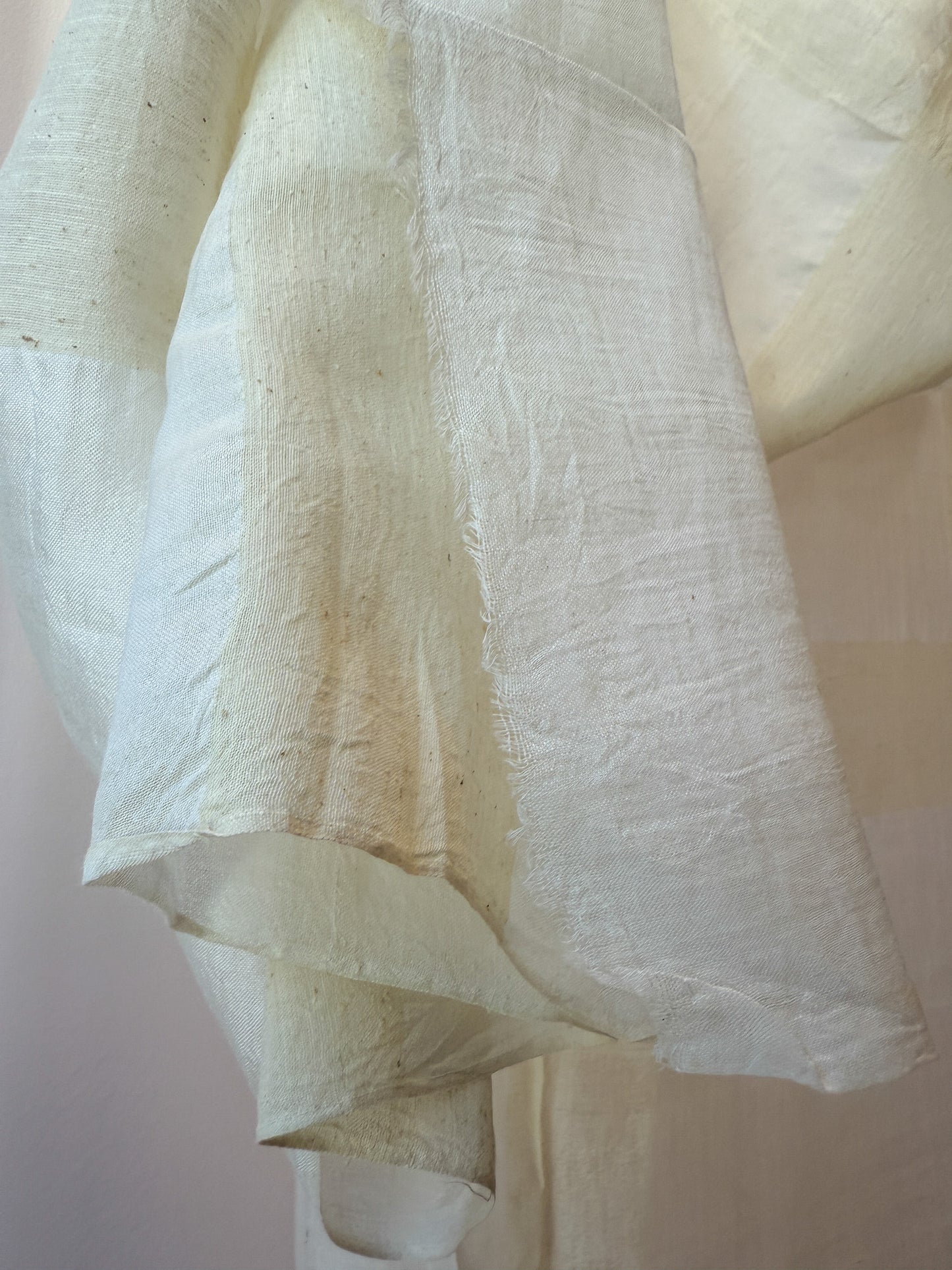 Undyed Silk Noil Check