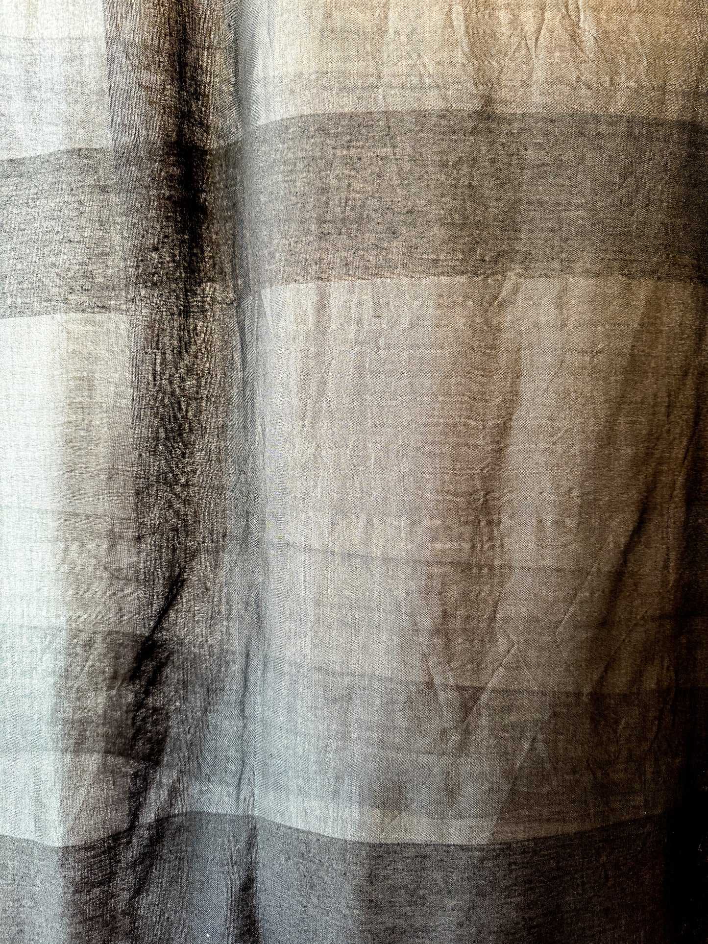 Silk with Silk Noil Check - Black