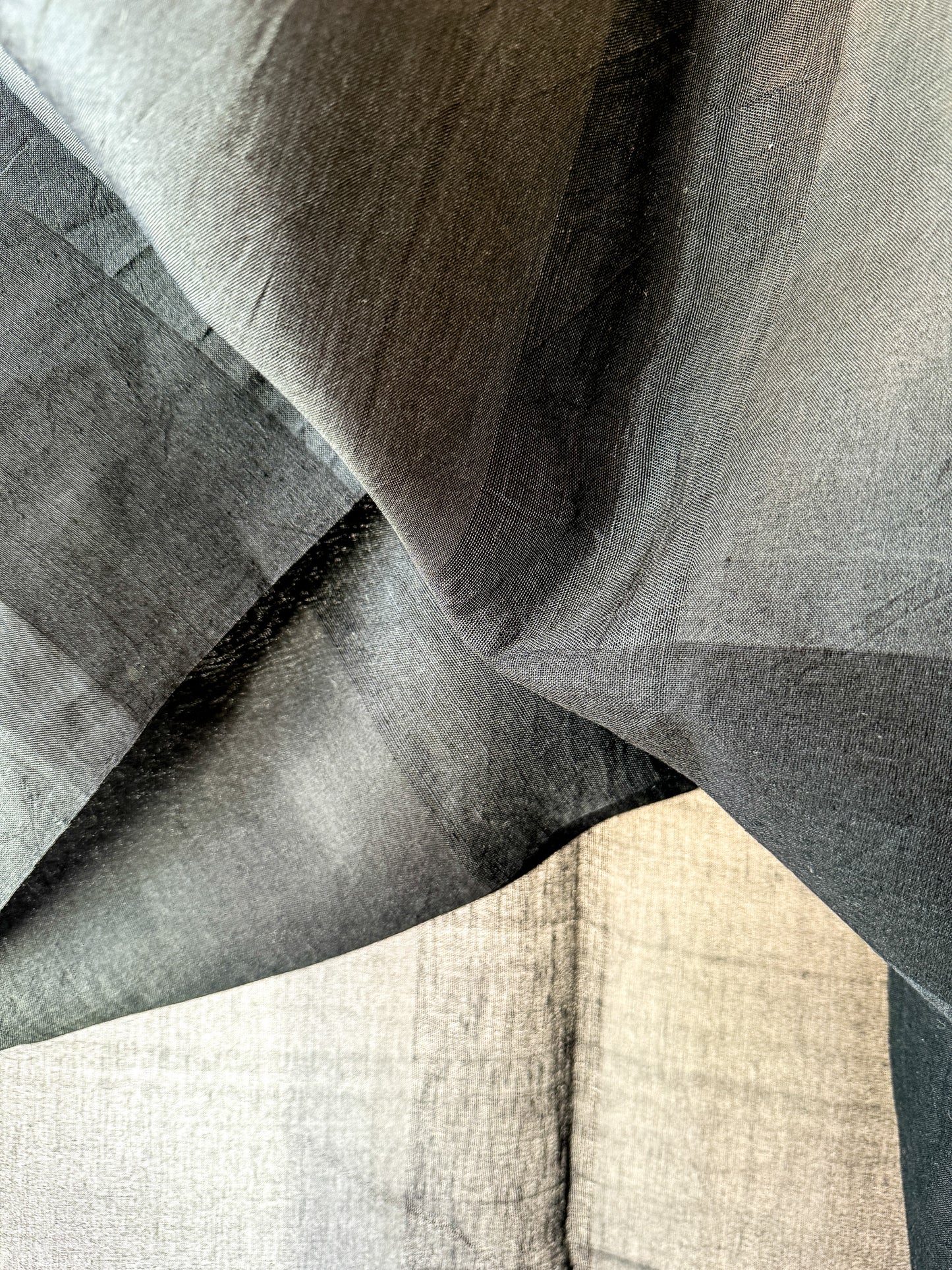 Silk with Silk Noil Check - Black