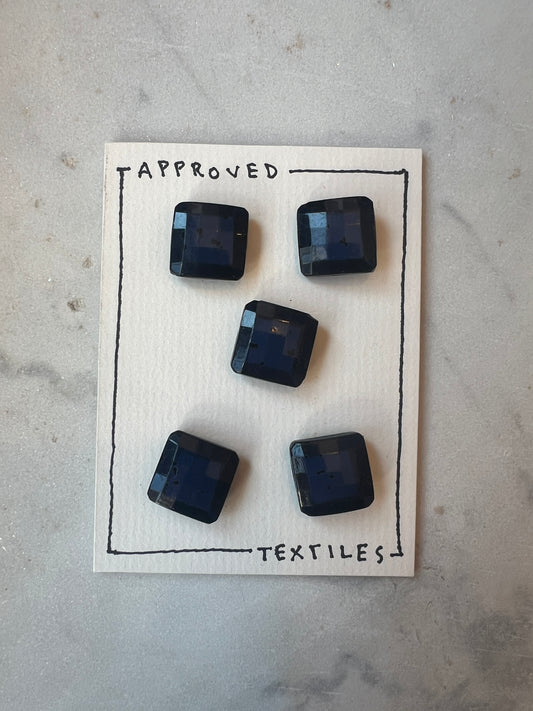 Square Faceted Glass Buttons 17mm