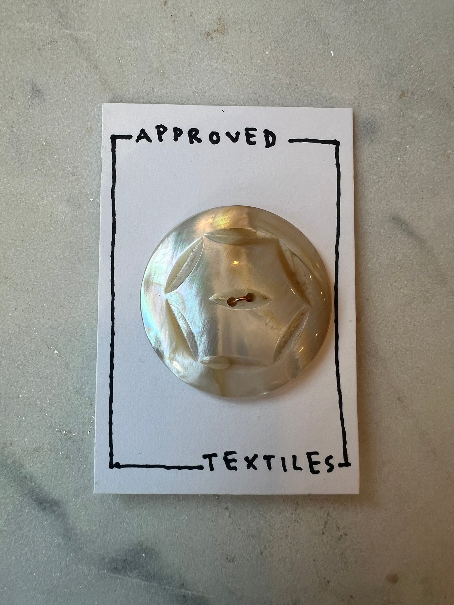 Carved Mother of Pearl Coat Button 38mm