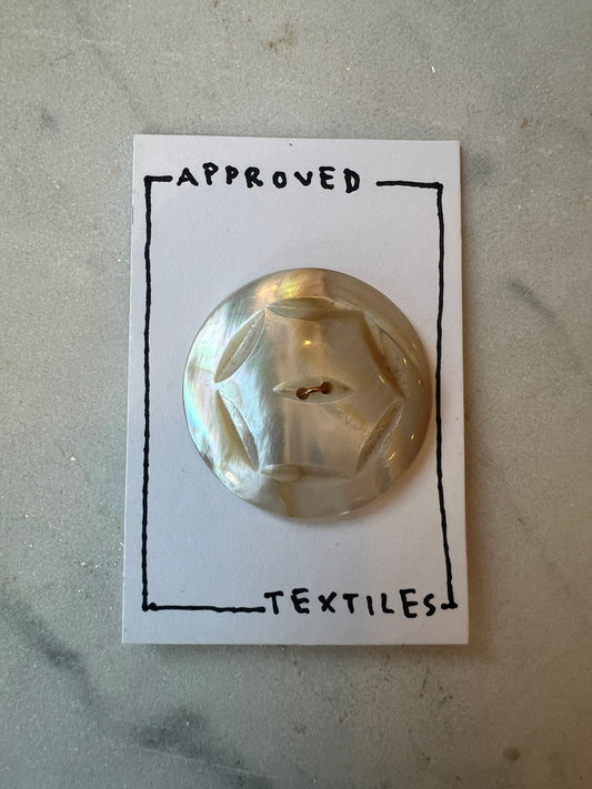 Carved Mother of Pearl Coat Button 38mm