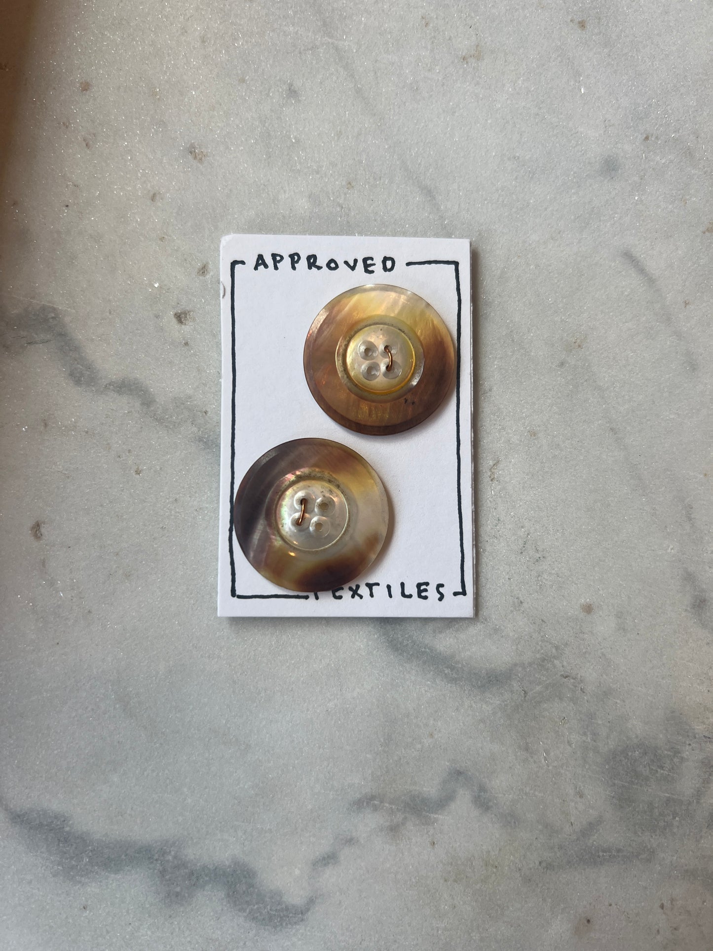 Mother of Pearl Gold Tone Buttons 30mm