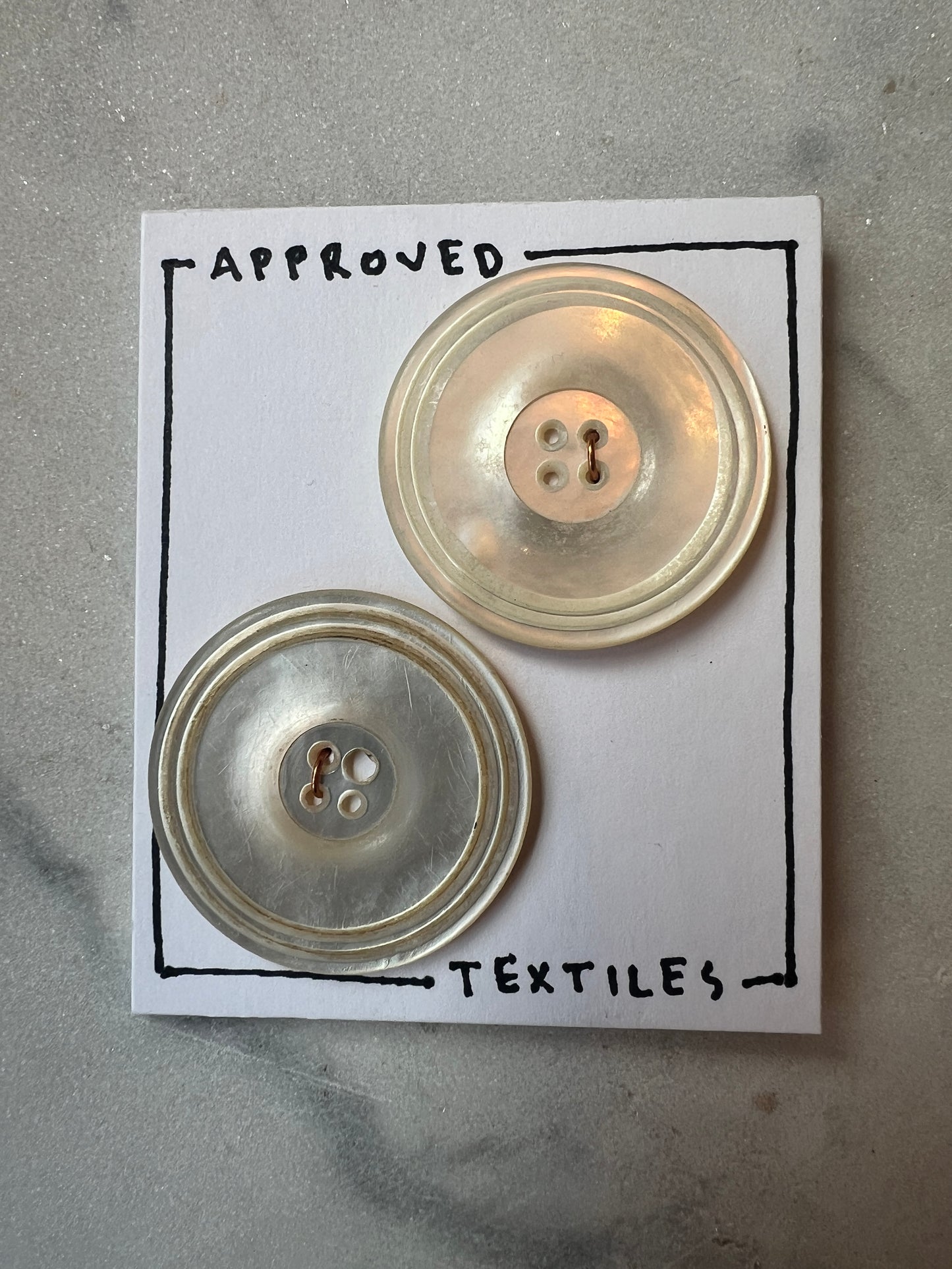 Concentric Circles Mother of Pearl Buttons 35mm