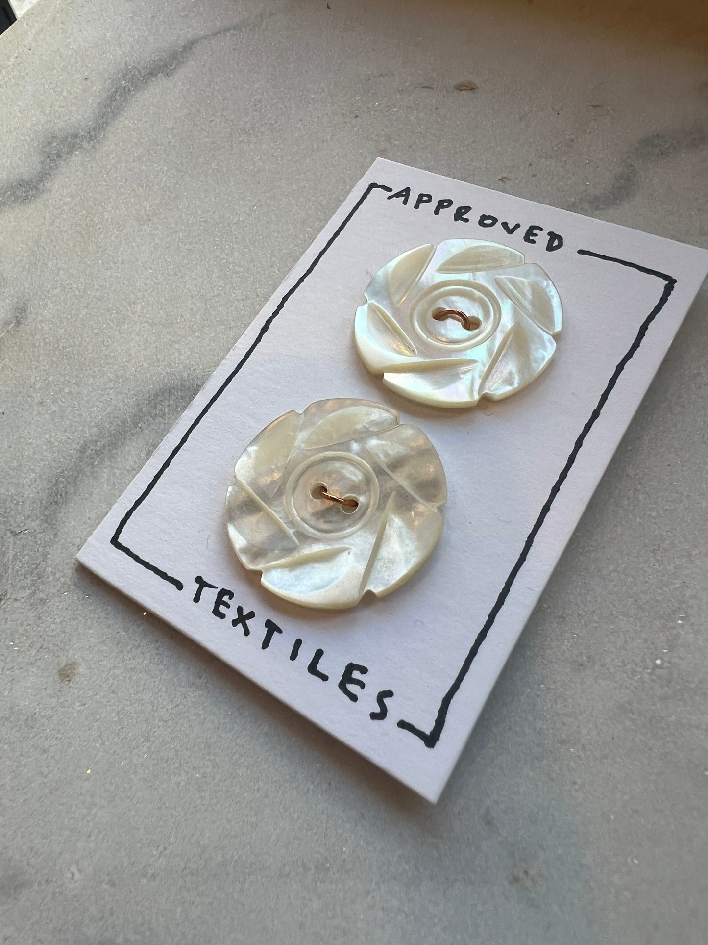 Carved Mother of Pearl Buttons 26mm