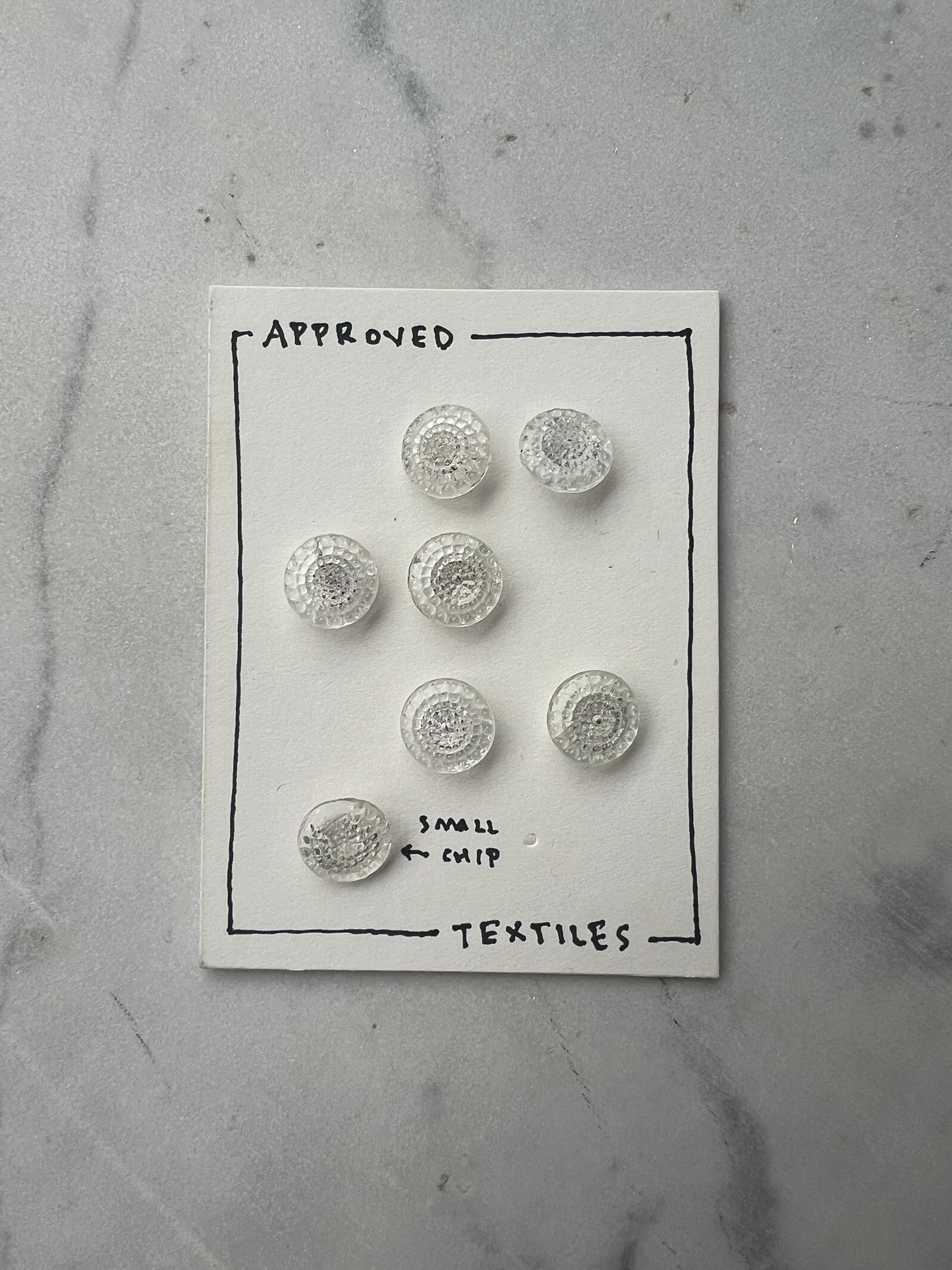 cast glass buttons