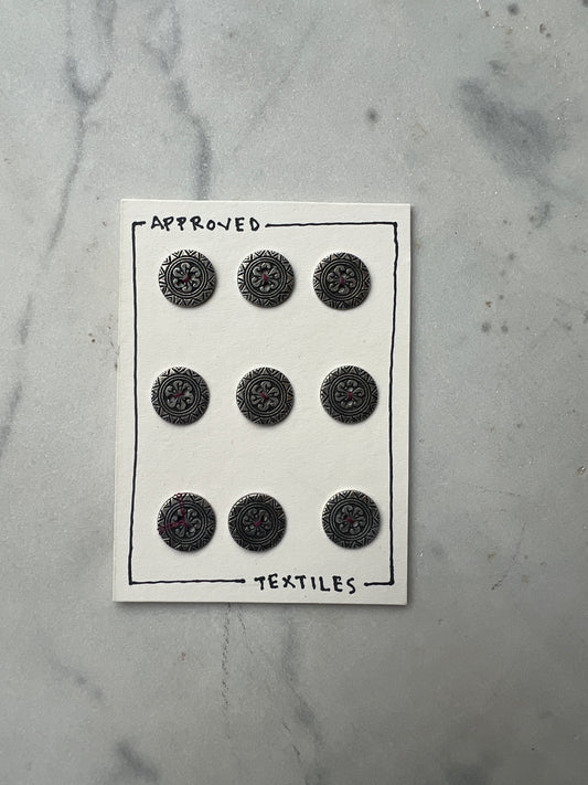 little silver geometric buttons