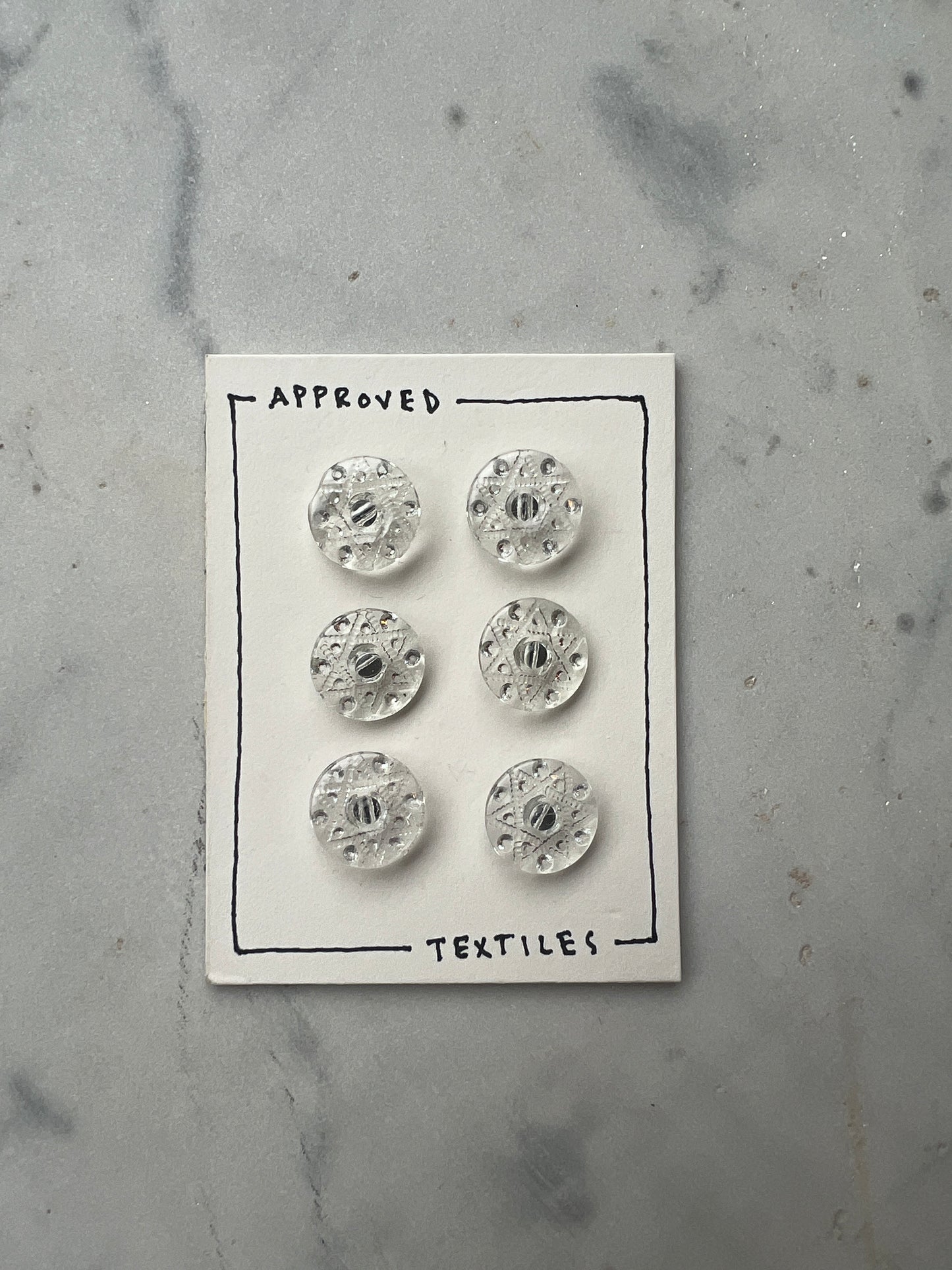 cast glass button set