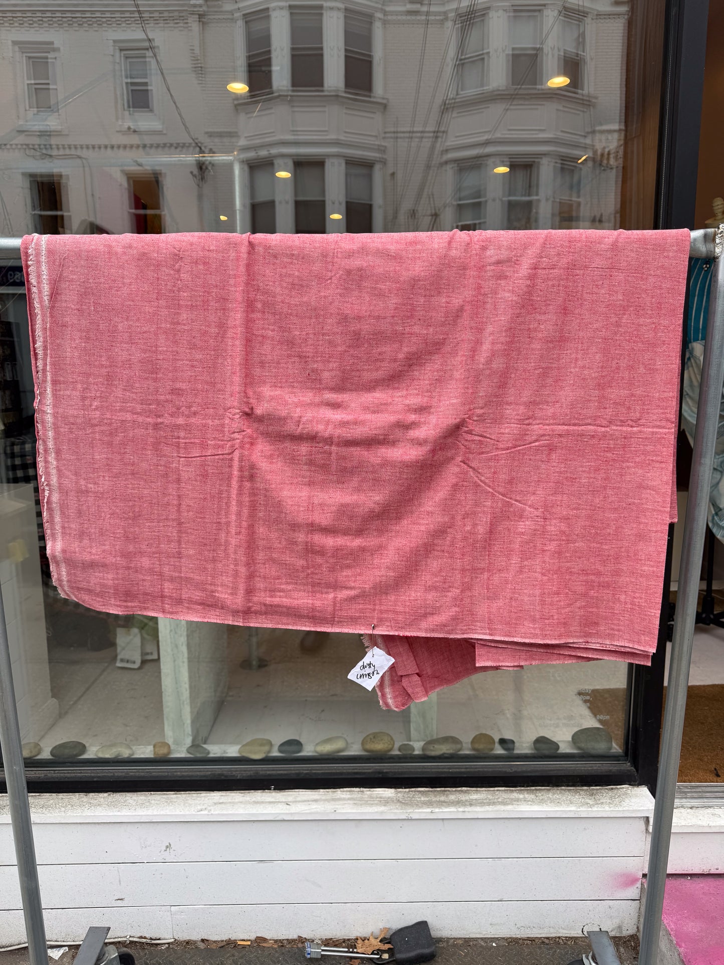Dusty Crimson - Handloom woven, cotton fabric