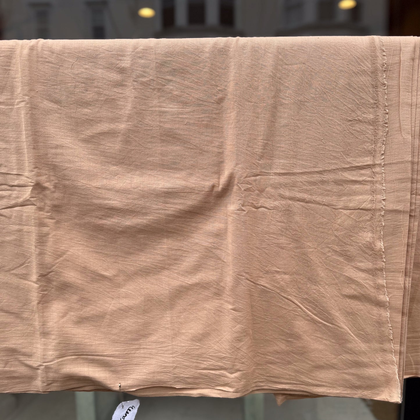Apricot - Handloom woven, cotton fabric