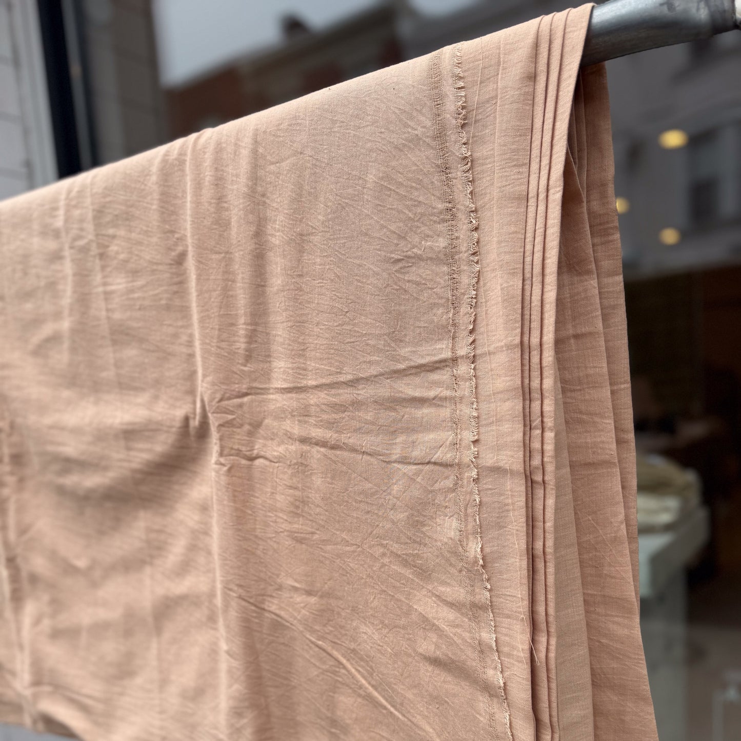 Apricot - Handloom woven, cotton fabric