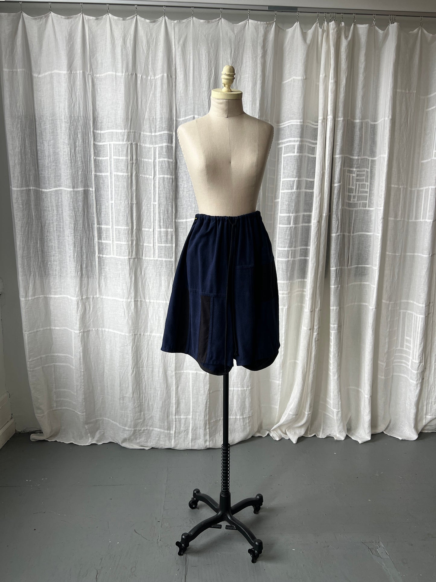 silk noil shorts