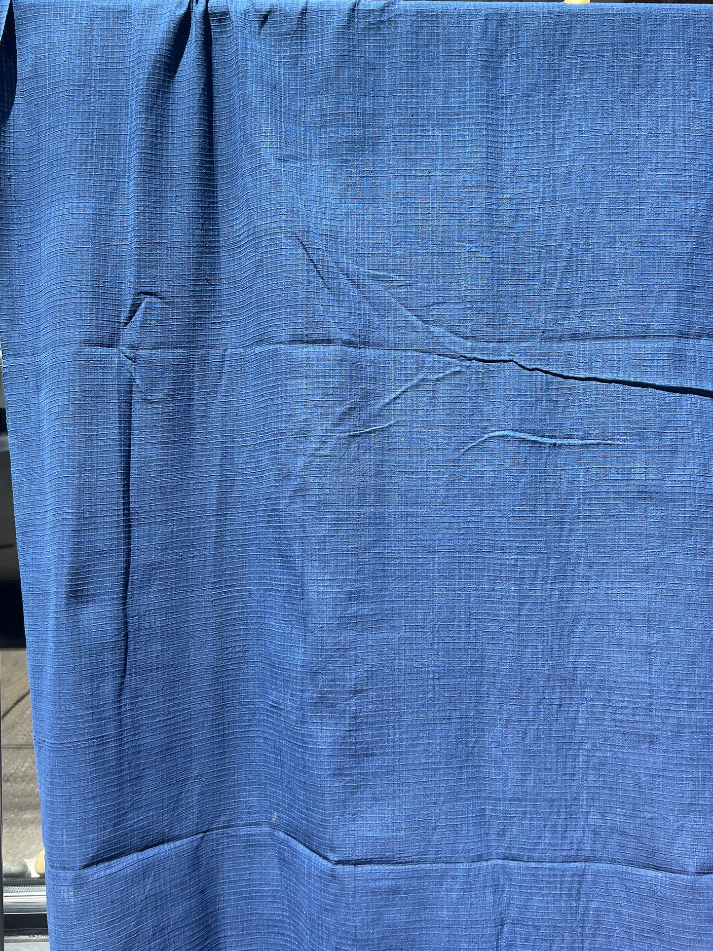 indigo cord grid cotton