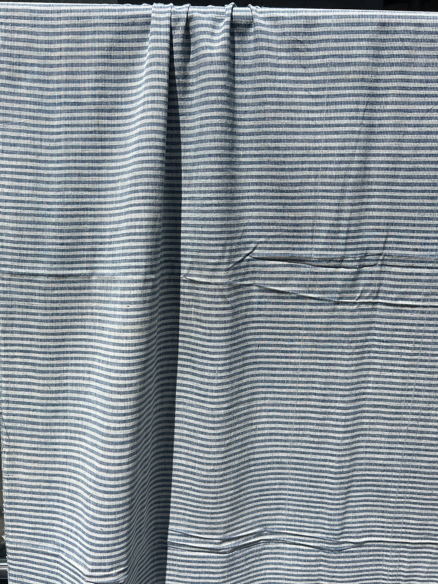 indigo thin stripe khadi cotton