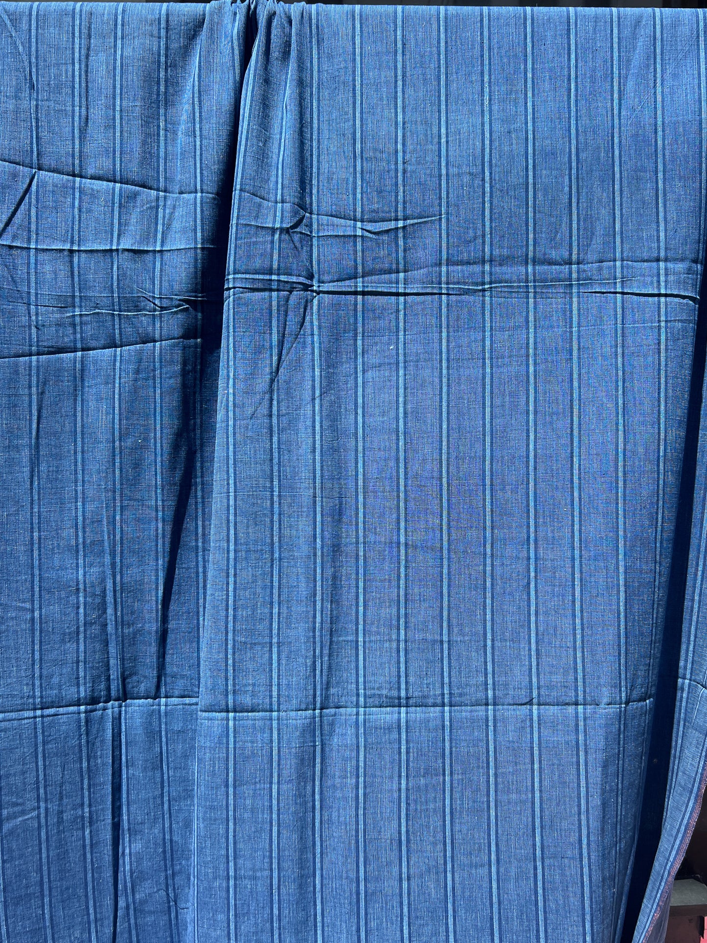 indigo stripe khadi cotton