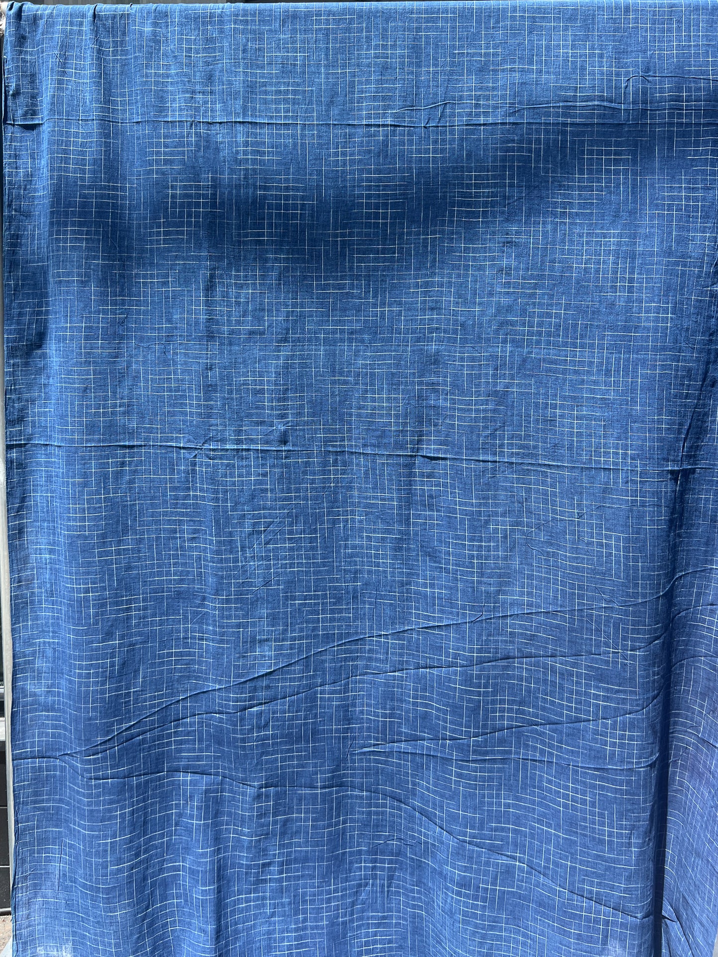 indigo vanishing grid cotton