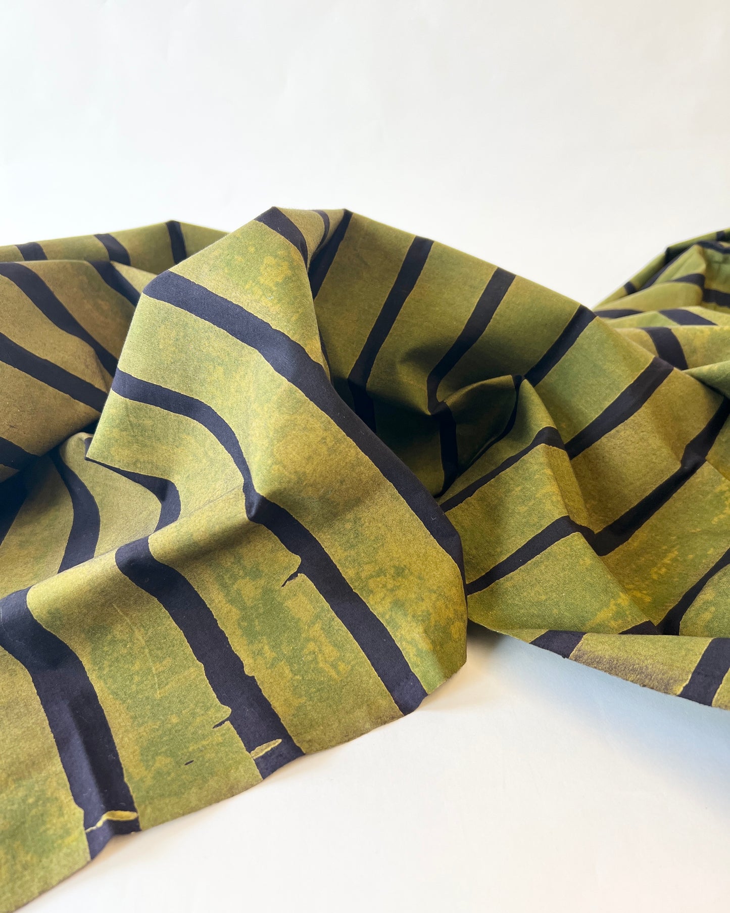 Green and Black Stripe Batiki