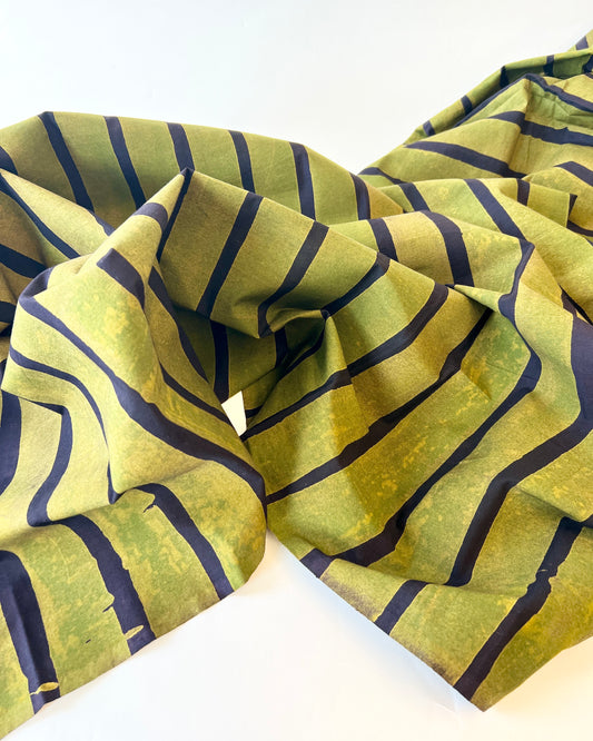Green and Black Stripe Batiki