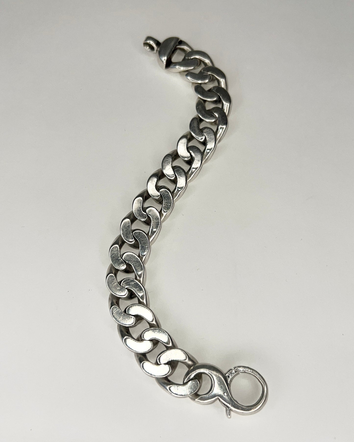 heavy silver chain bracelet