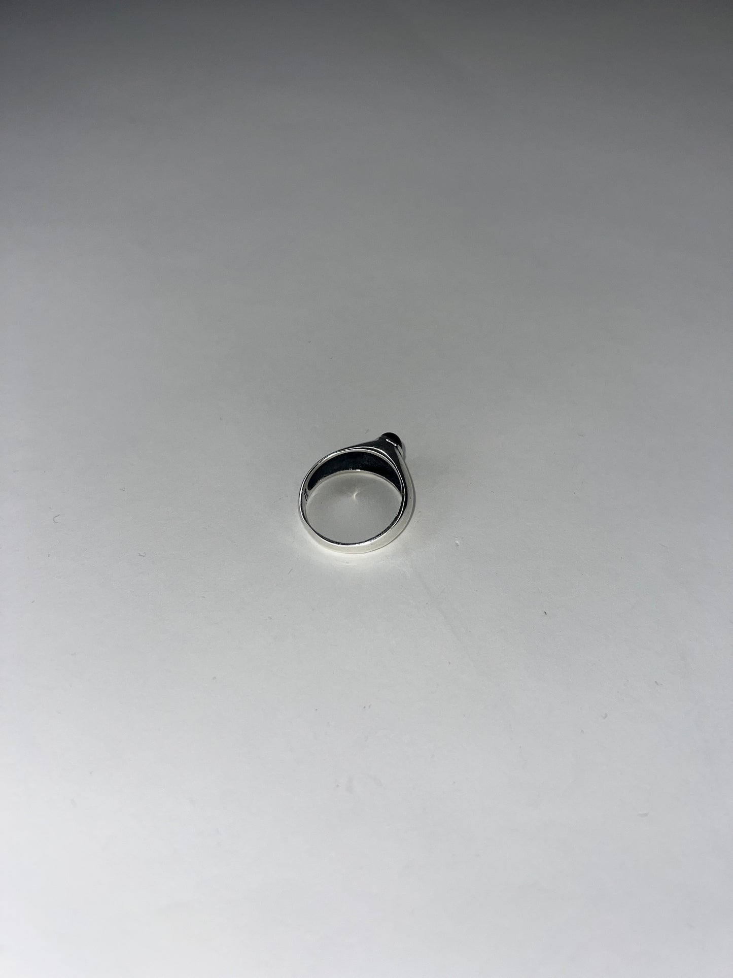 pearl or onyx cabochon silver ring