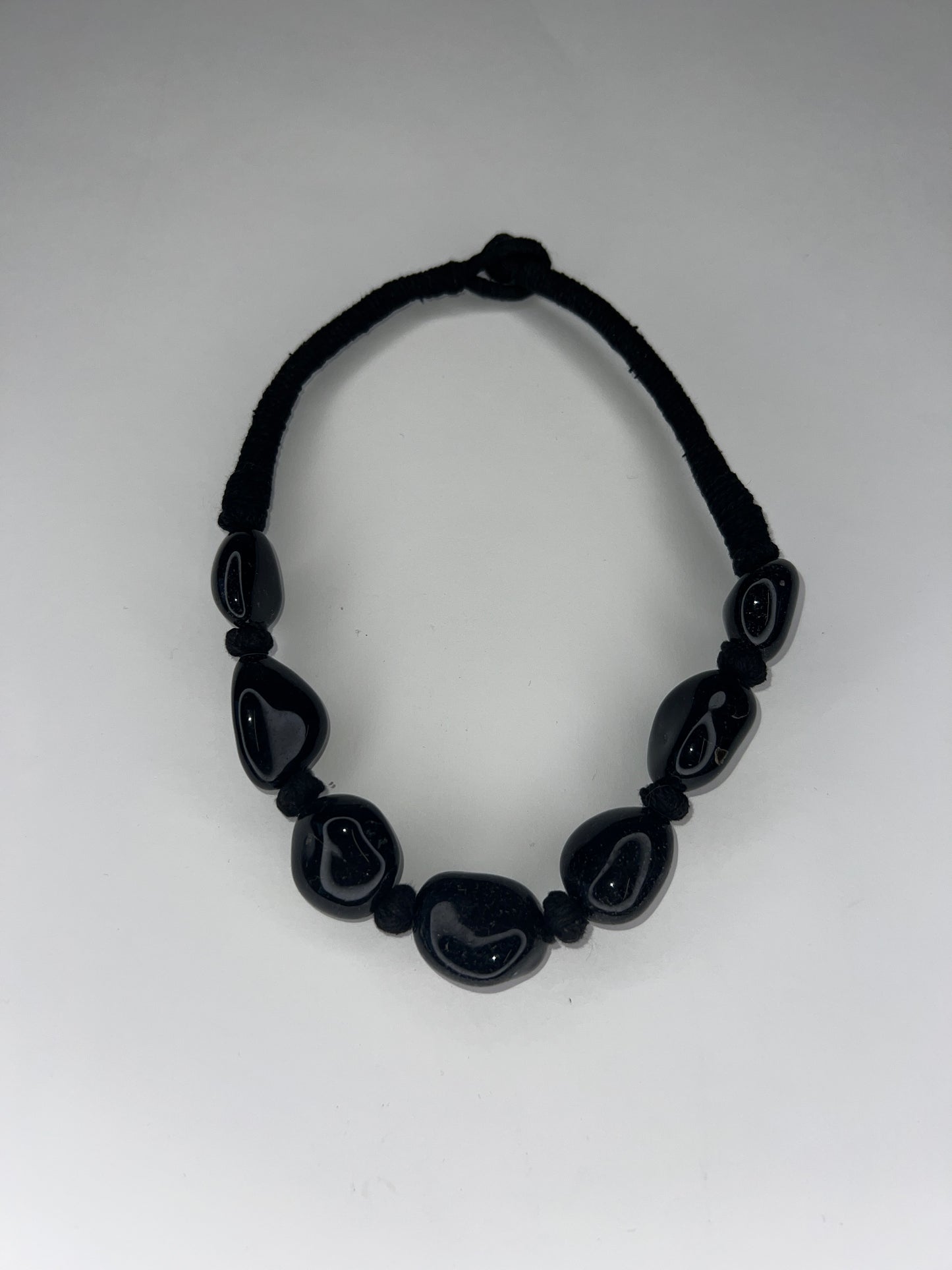 bead and linen necklace