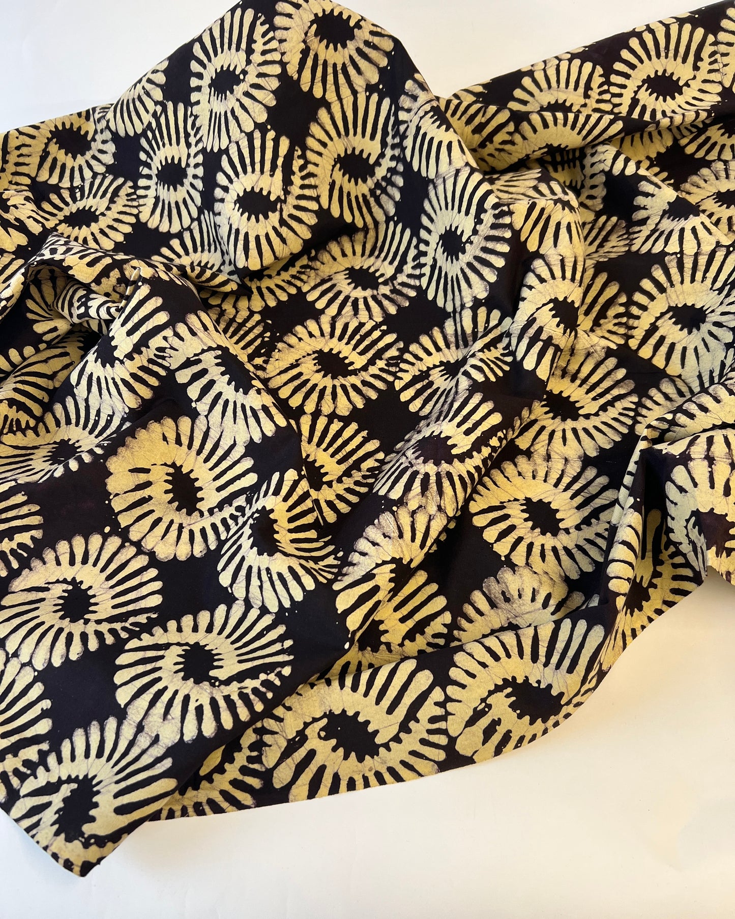 White Shell Pattern on Brown Batiki
