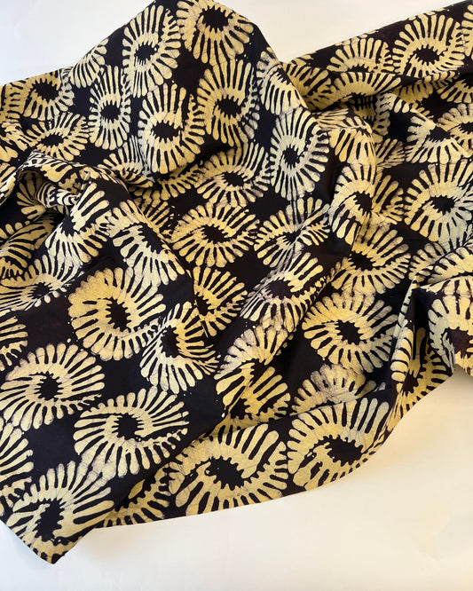 White Shell Pattern on Brown Batiki
