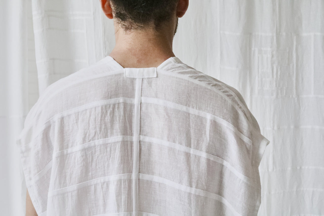 natural linen gauze caftan dress
