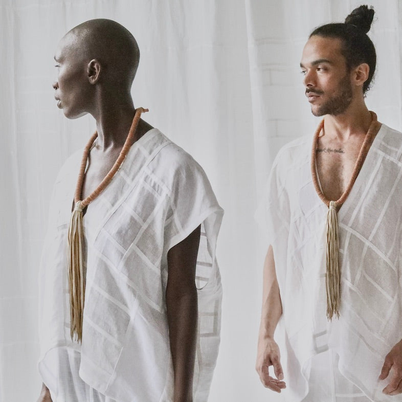 leather sequins with deerskin tassel