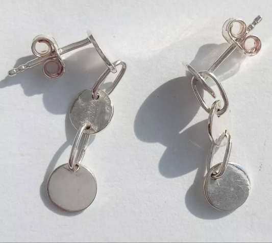 Silver Dots Puset Earrings