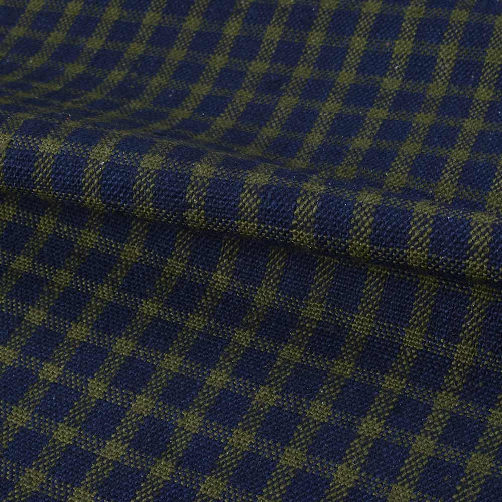 Navy and Olive Grid cotton