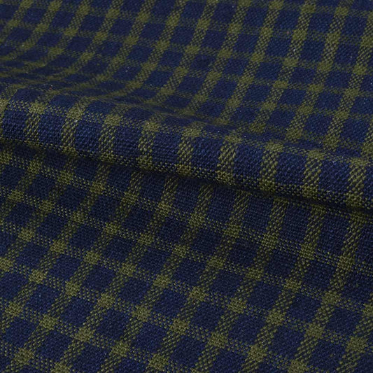 Navy and Olive Grid cotton