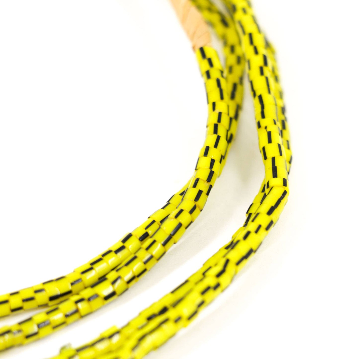 Yellow Striped Seed Trade Beads