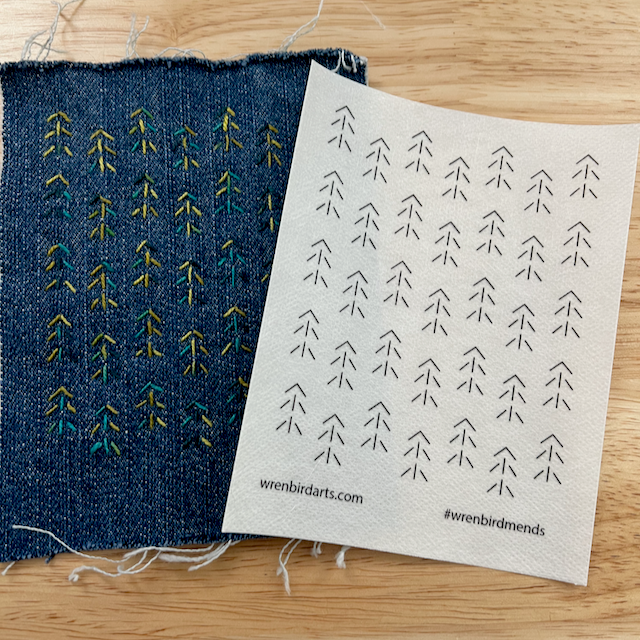 Washable Mending Patterns #11 Neon Green Nature