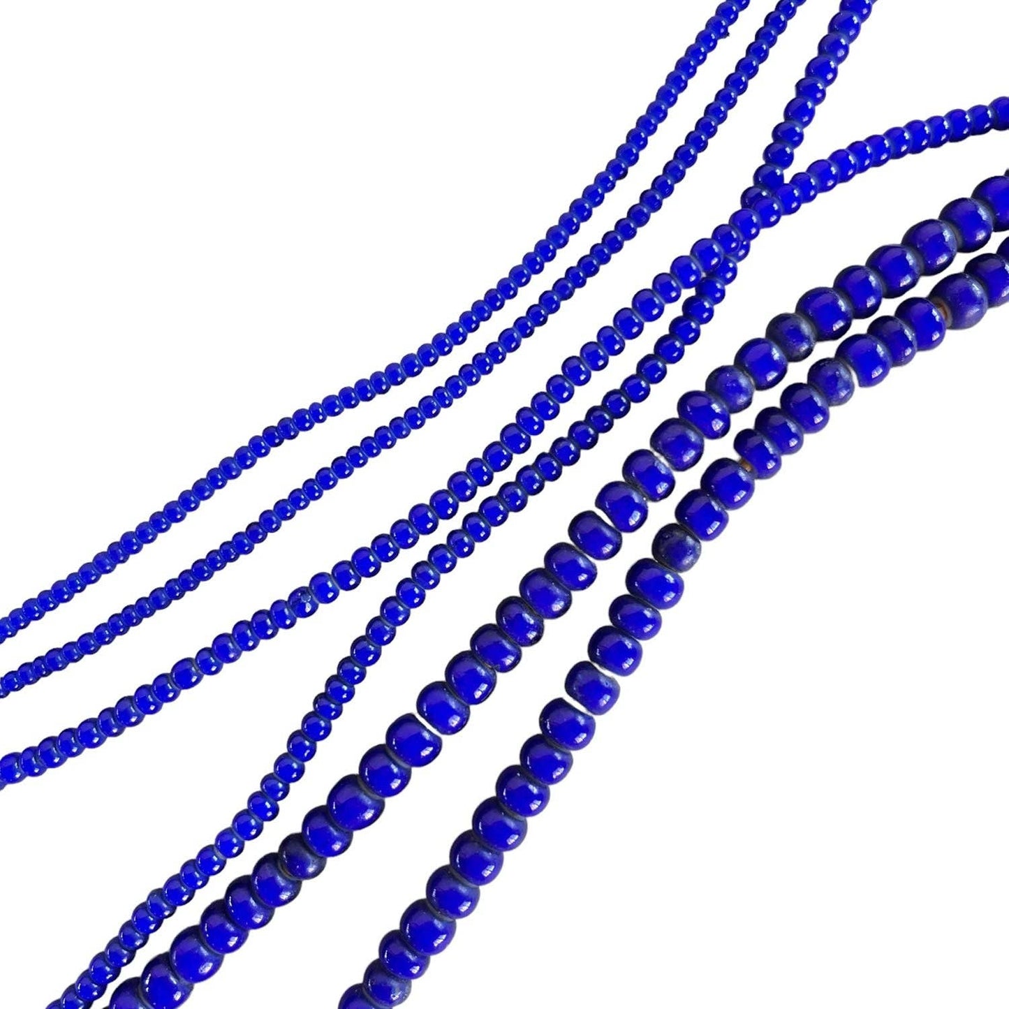 White Heart Glass Bead Blue