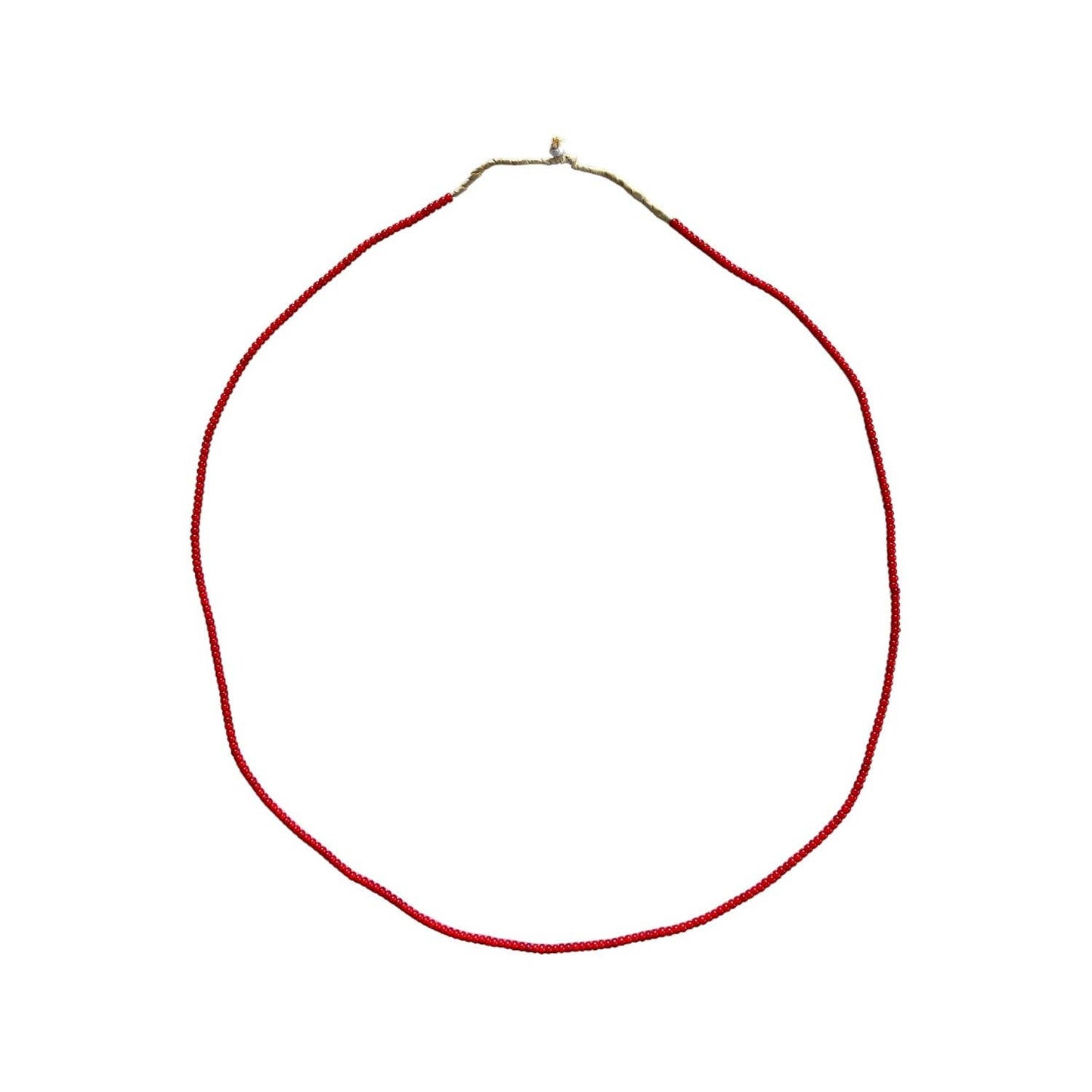White Heart Glass Bead Red