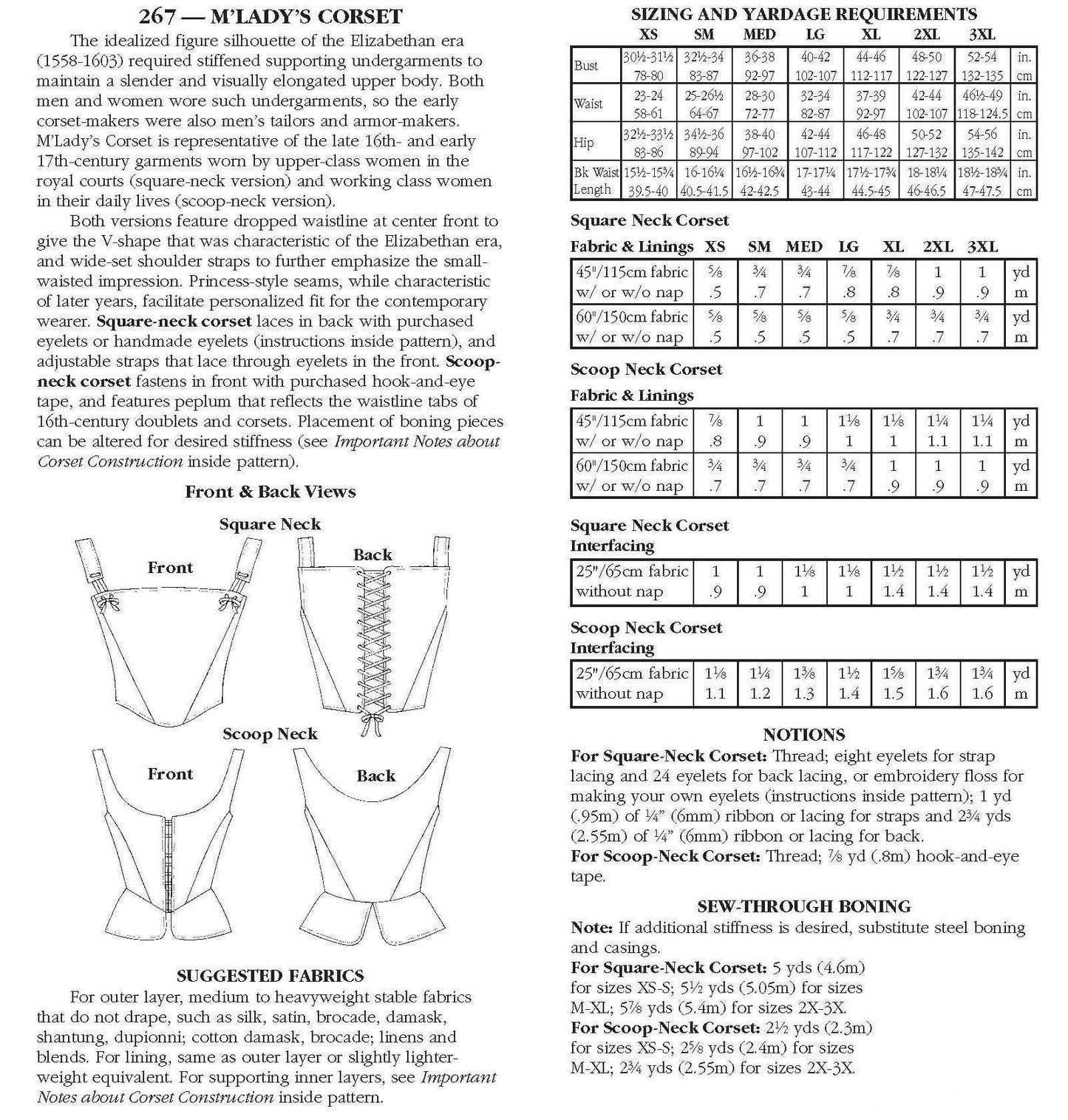 267 M'Lady's Corset - Sewing Pattern