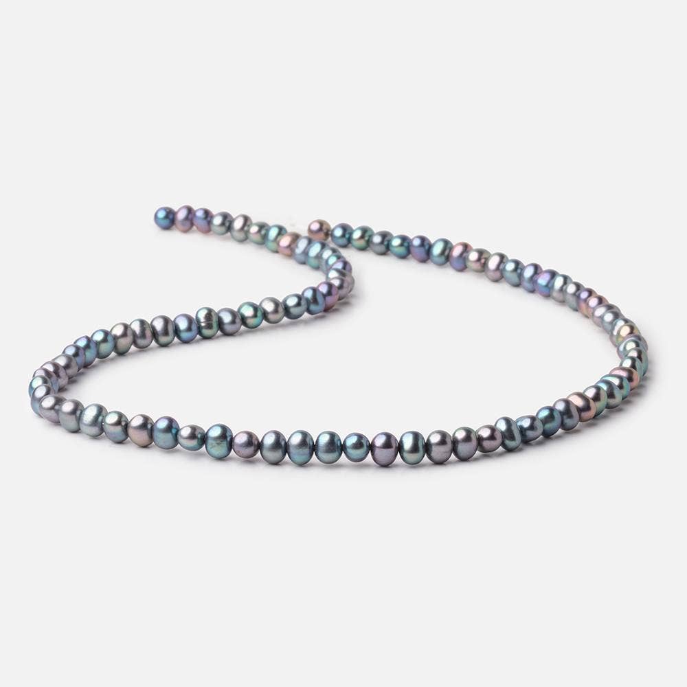 6mm Teal Peacock Off Round Freshwater Pearls