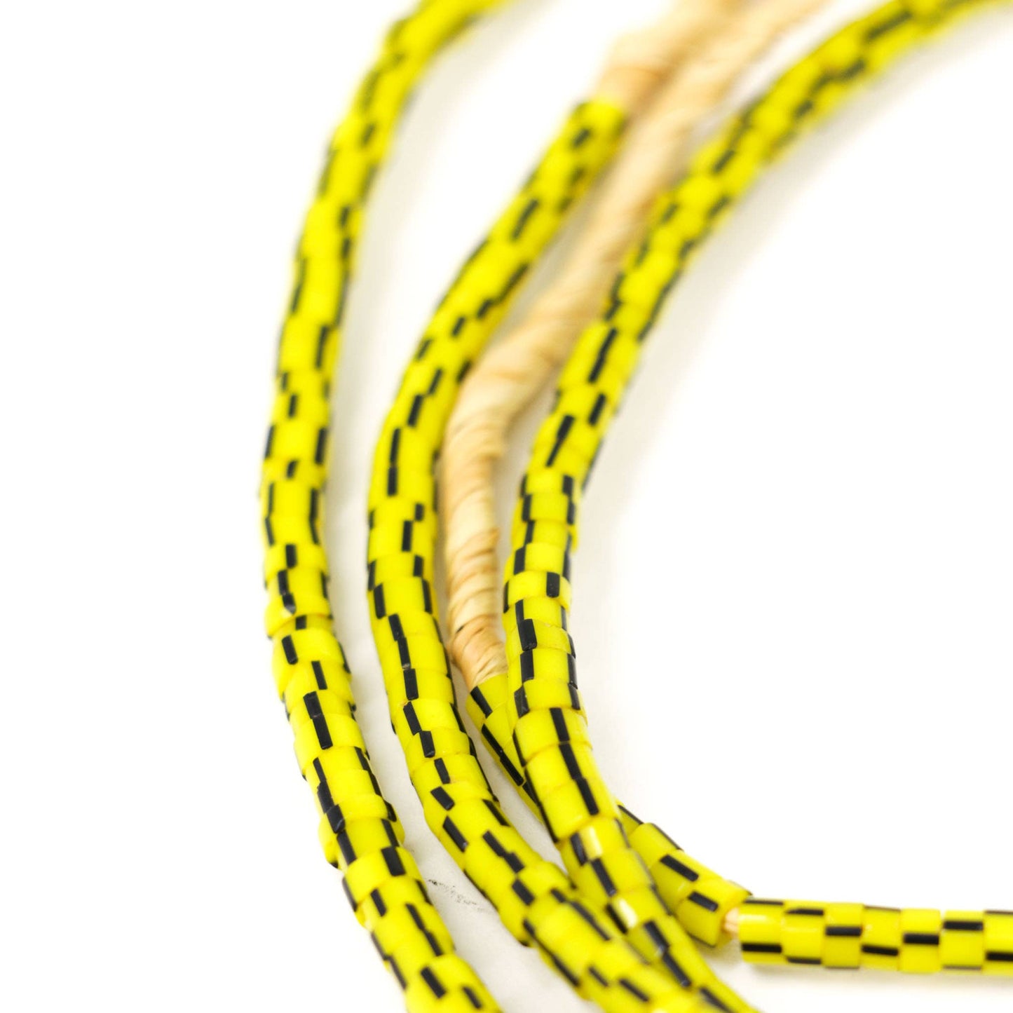 Yellow Striped Seed Trade Beads