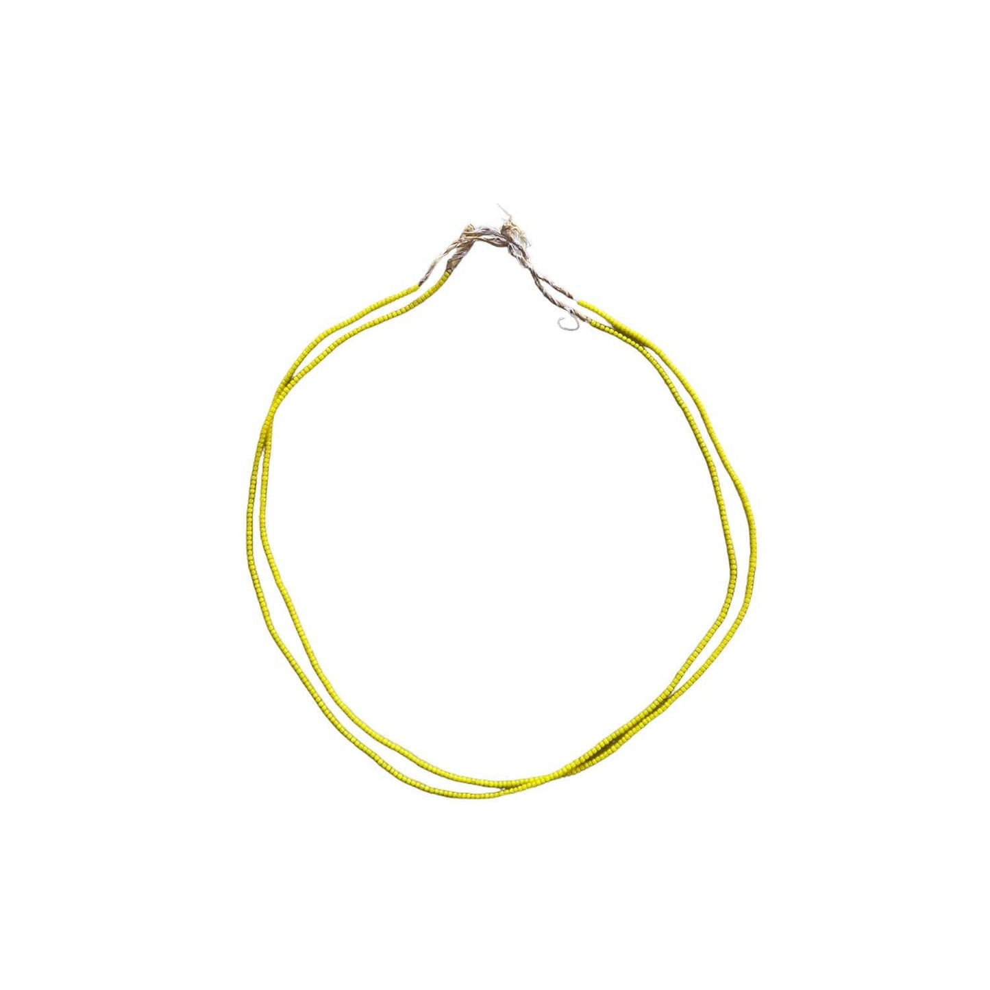 White Heart Glass Bead Yellow