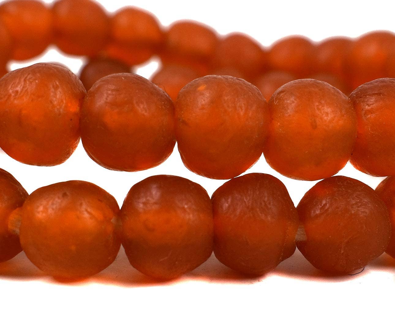 Orange Krobo "Powder" Glass Beads