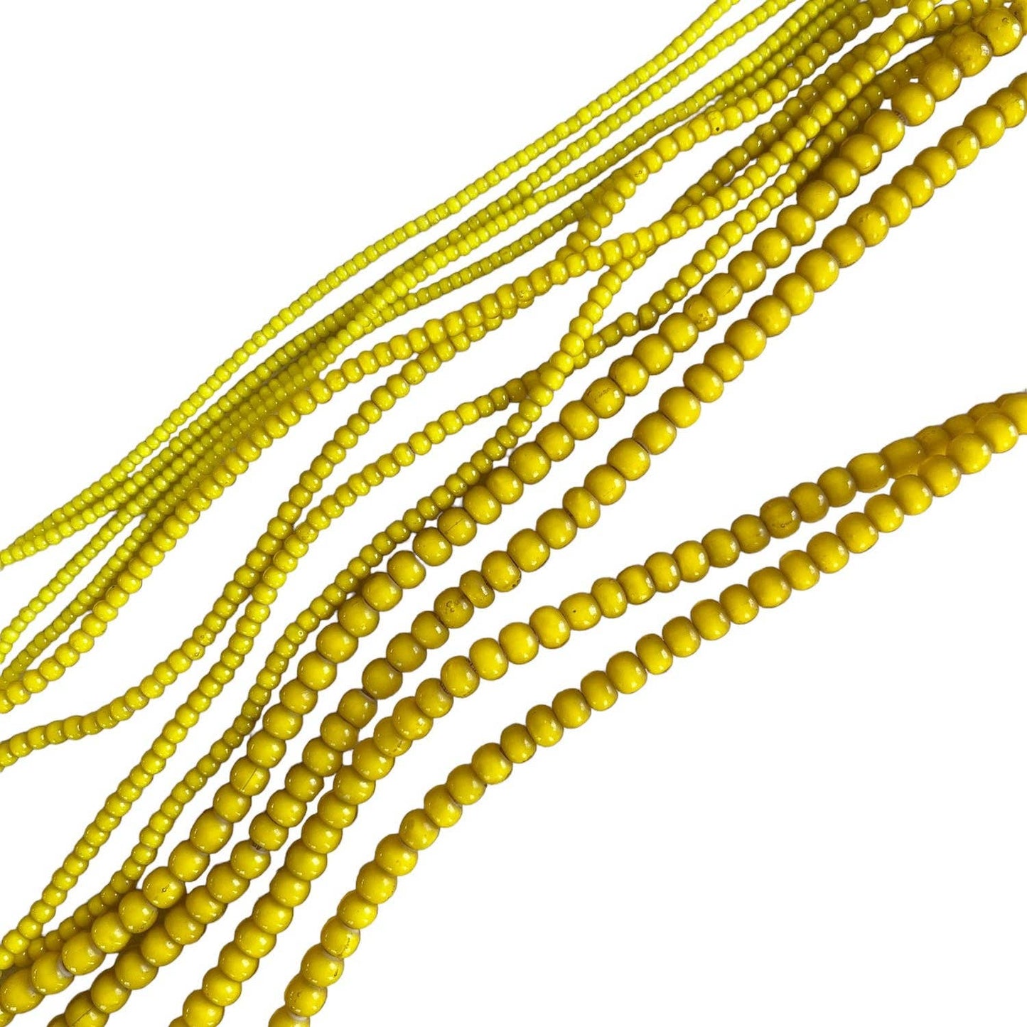 White Heart Glass Bead Yellow